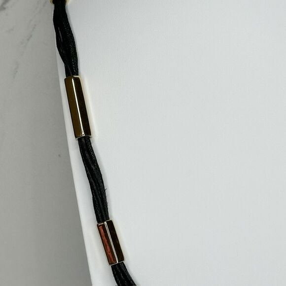 Chicos Black Multi Strand Cord Gold Tone Long Statement Necklace 40" ✨ - Picture 5 of 8